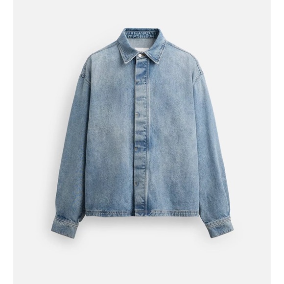 Zara Men's Limited Edition Denim Overshirt Blue NWT - Picture 6 of 9